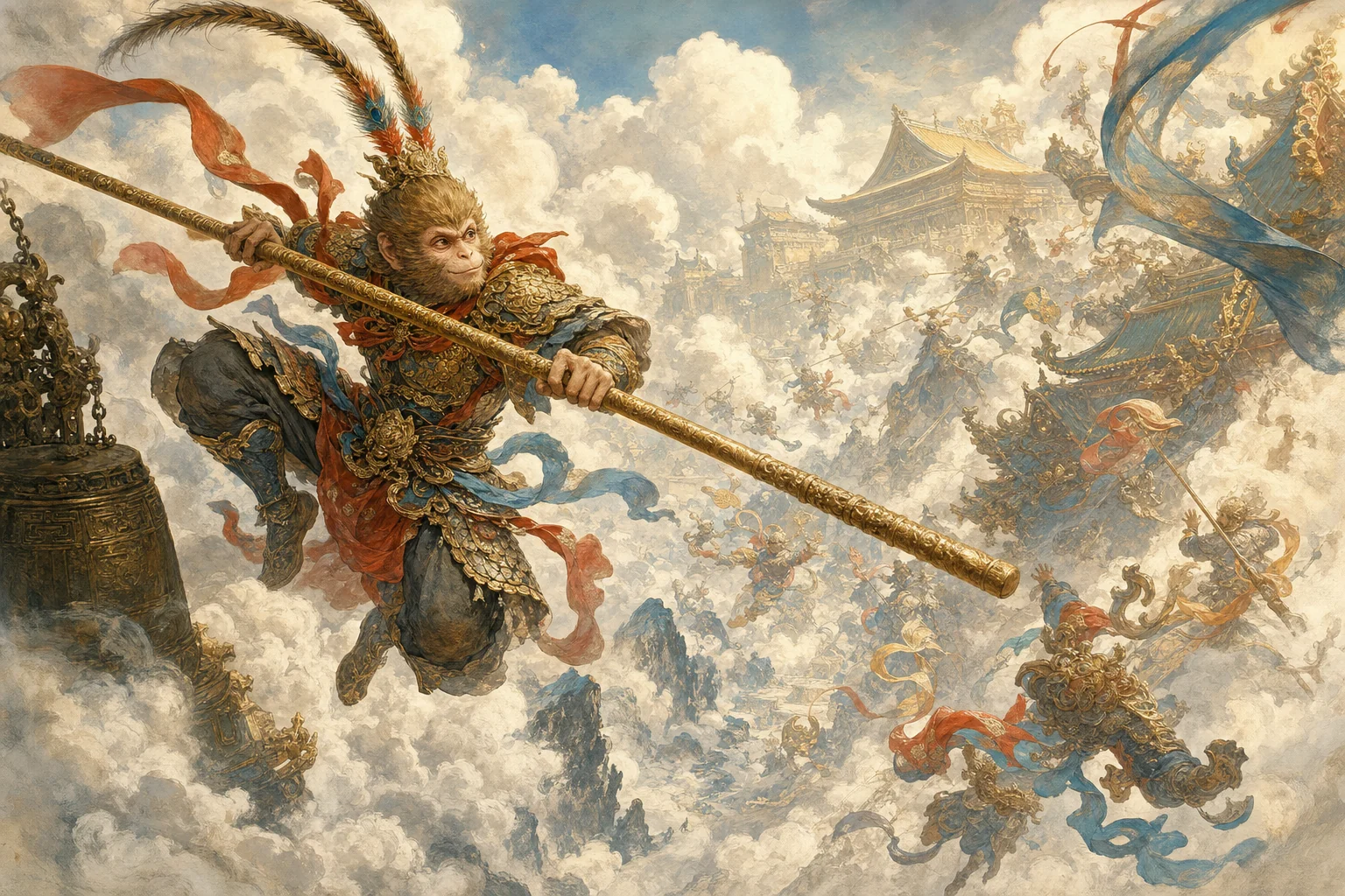 Sun Wukong causing havoc in heaven