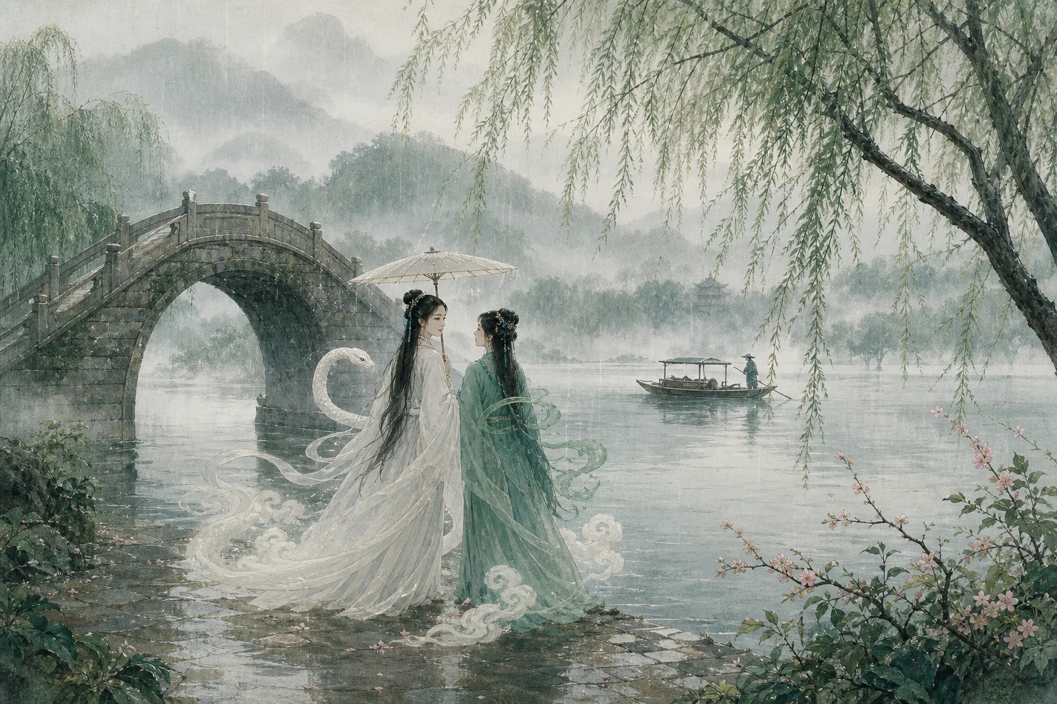 The White Snake legend at West Lake